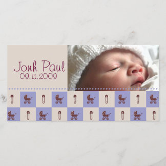 New Baby Boy - individuelle Fotokarte Ankündigung