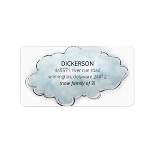 New Baby Boy Now Family # Cloud Rücksendeadresse Adressaufkleber