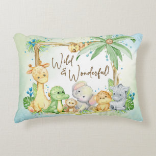 New Baby Boy Safari Tiere Wild und wunderbar Dekokissen