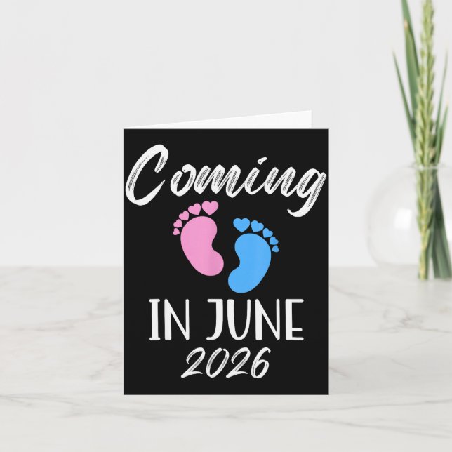 New Baby Coming In June 2026 Funny Baby Shower Boy Karte (Vorderseite)