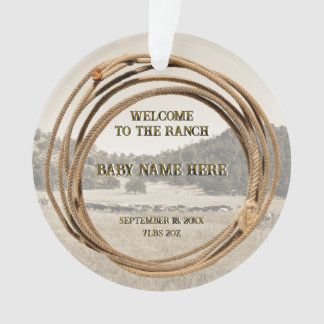 New Baby Cowboy oder Cowgirl mit Lariat Acrylic Ornament