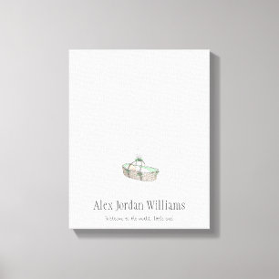 New Baby Fingerprint Balloon Gästebuch - Green