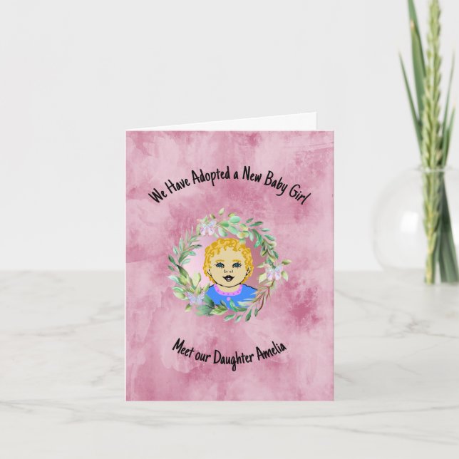 New Baby Girl Adoption Party Einladung (Vorderseite)