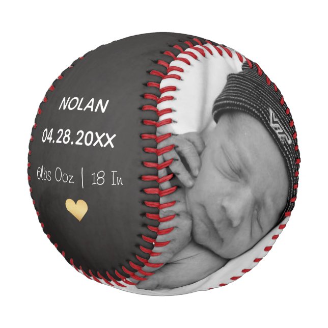 New Baby Keepake Baseball (Schrägansicht)