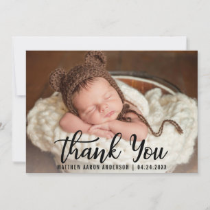 New Baby Modern Vielen Dank Blk Card Dankeskarte