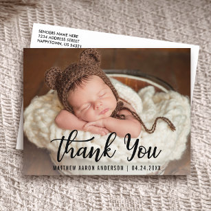 New Baby Modern Vielen Dank Blk Postkarte