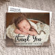 New Baby Modern Vielen Dank Blk Postkarte (Customize to change your personalized text size or text style.)