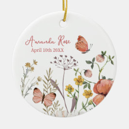 New Baby Ornament Geburtstagsfeier Wildblume