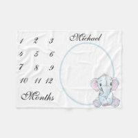 New Baby Säugling Milestone Blue Elephant Foto