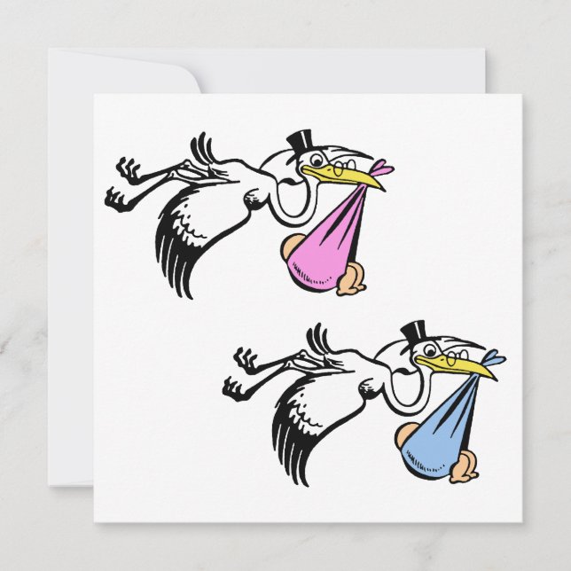 New Baby Twins Ankündigung (Vorderseite)