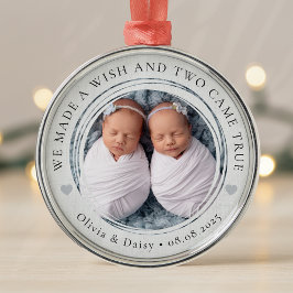 New Baby Twins Foto Keepake Erste Weihnachten Ornament Aus Metall