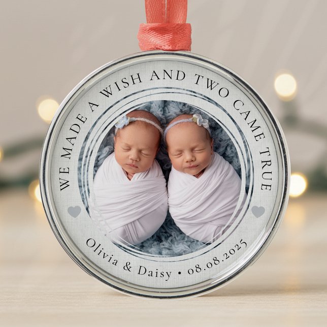New Baby Twins Foto Keepake Erste Weihnachten Ornament Aus Metall (Von Creator hochgeladen)