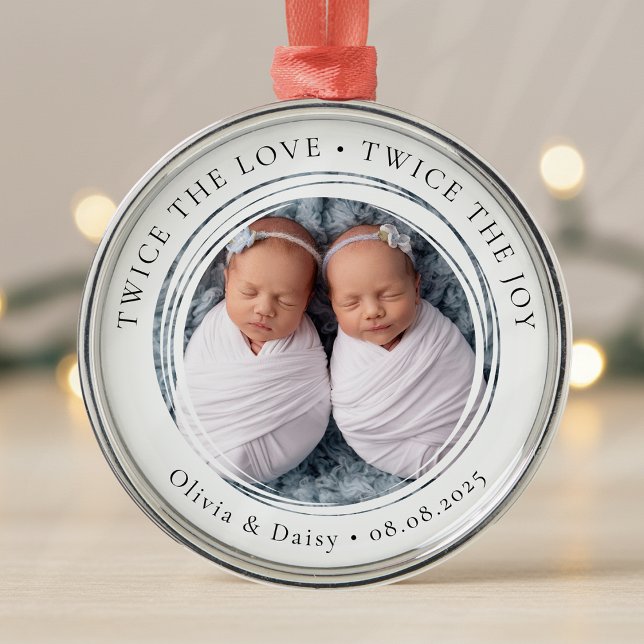 New Baby Twins Foto Keepake Erste Weihnachten Ornament Aus Metall (Von Creator hochgeladen)