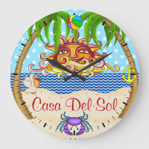 New Beach Sun Ocean Wall Clock - SRF Große Wanduhr