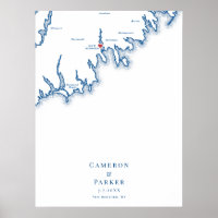 New Bedford Hochzeitsplan Gästebuch Poster