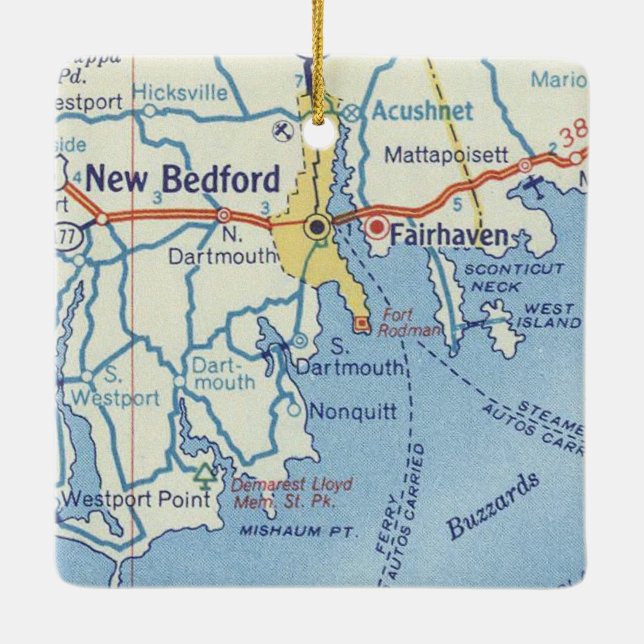 New Bedford MA Keramikornament (Rückseite)