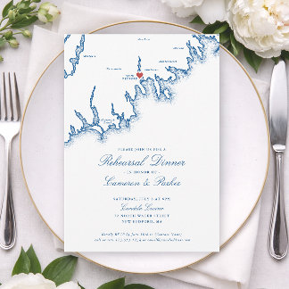 New Bedford MA Map Wedding Rehearsal Dinner Einladung