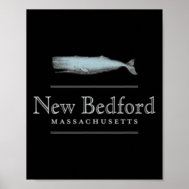 New Bedford Machusetts Vintage Whale Design  Poster (Vorne)