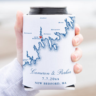 New Bedford Map Hochzeitsgeschenk Dosenkühler