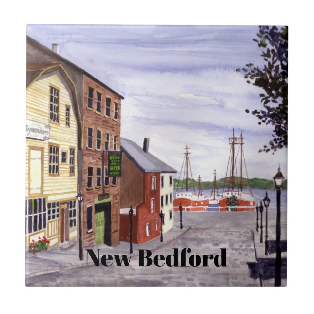 New Bedford Massachusetts New England Malerei Fliese (Vorderseite)