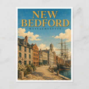 New Bedford Massachusetts Walfang-Distrikt GeoSaga Postkarte
