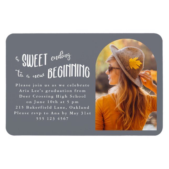 New Begings 2023 Foto Graduation Party Magnet (Horizontal)