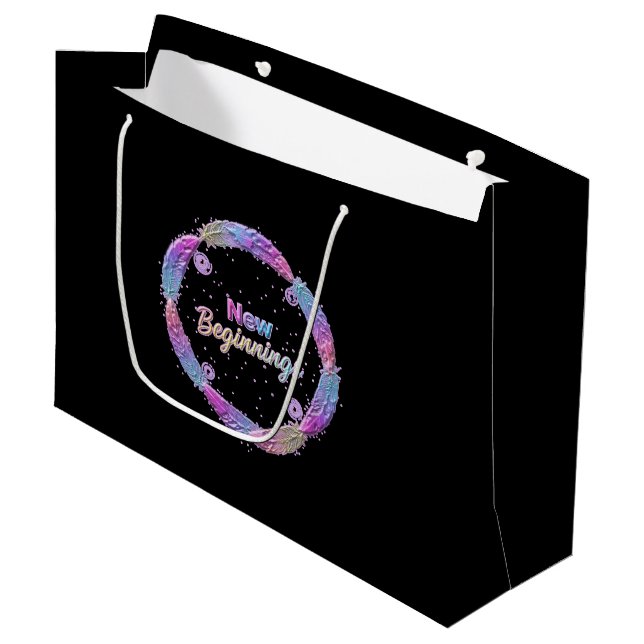 New Beginnings / Nuevos Comienzos 2027 Große Geschenktüte (Vorderseite Schrägansicht)