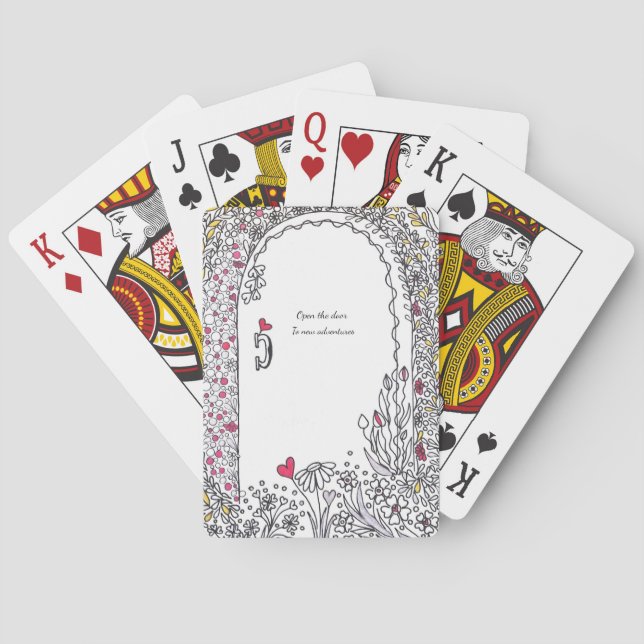 ​New Beginnings: Whimsical Floral Garden Door Spielkarten (Rückseite)