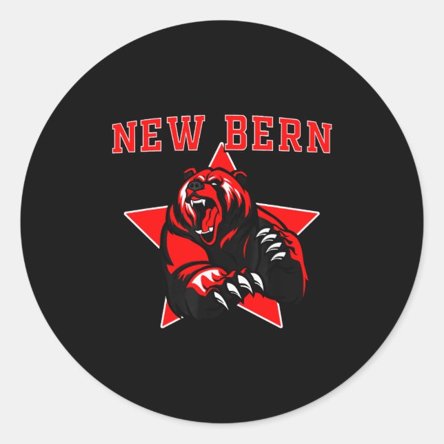 New Bern Bears High School Team Srit  Runder Aufkleber (Vorderseite)