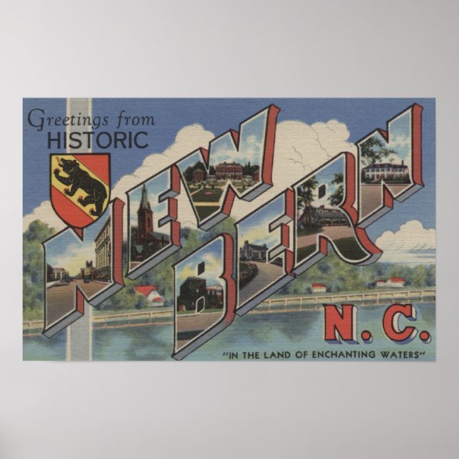New Bern, North Carolina - Große Briefszenen Poster (Vorne)