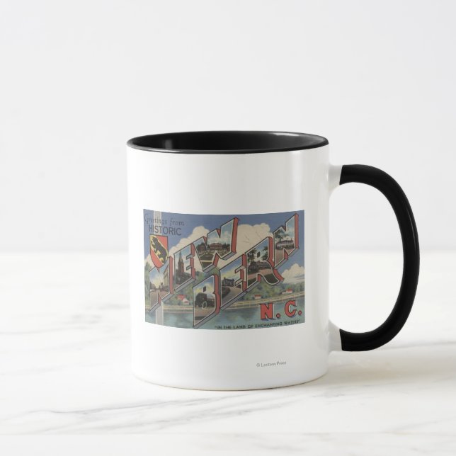 New Bern, North Carolina - Große Briefszenen Tasse (Rechts)