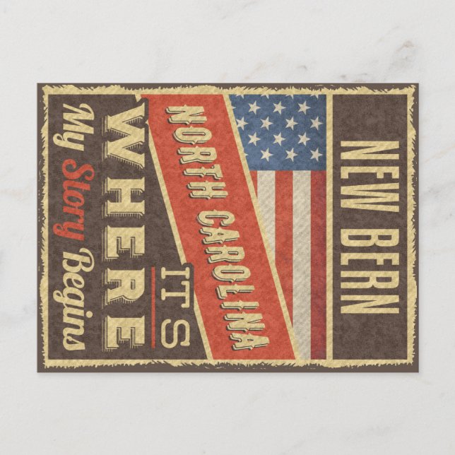 New Bern North Carolina Postkarte (Vorderseite)