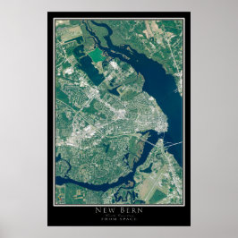 New Bern North Carolina Satellitenplakatkarte Poster