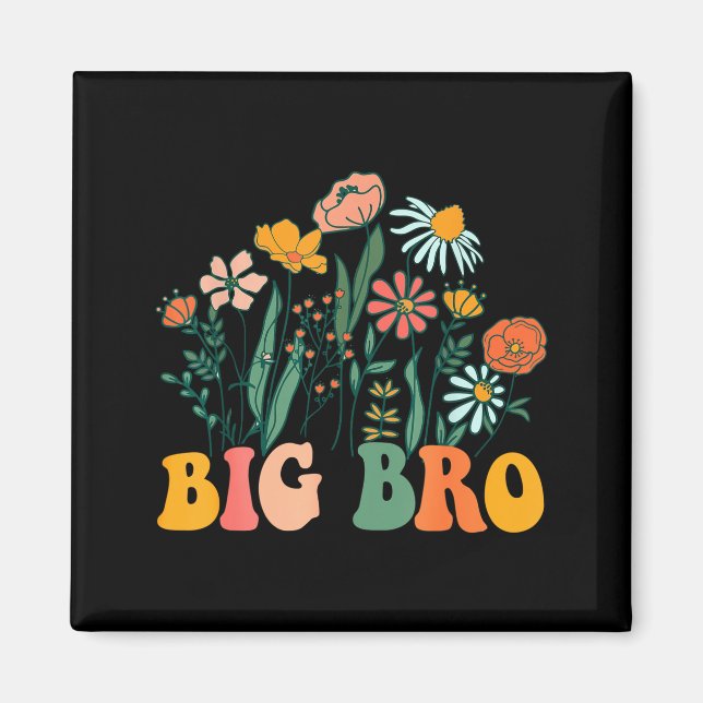 New Big Bro Wildflower First Birthday &amp; Baby S Magnet (Vorne)