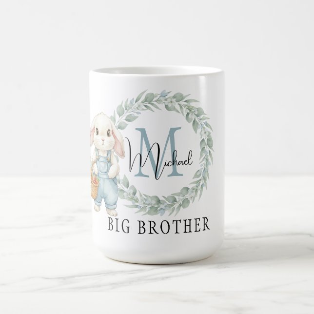 New Big Brother Gift Watercolor Rabbit Ceramic Kaffeetasse (Mittel)