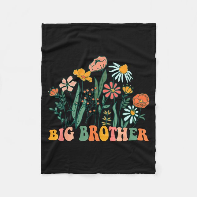 New Big Brother Wildflower First Birthday &amp; Ba Fleecedecke (Vorderseite)