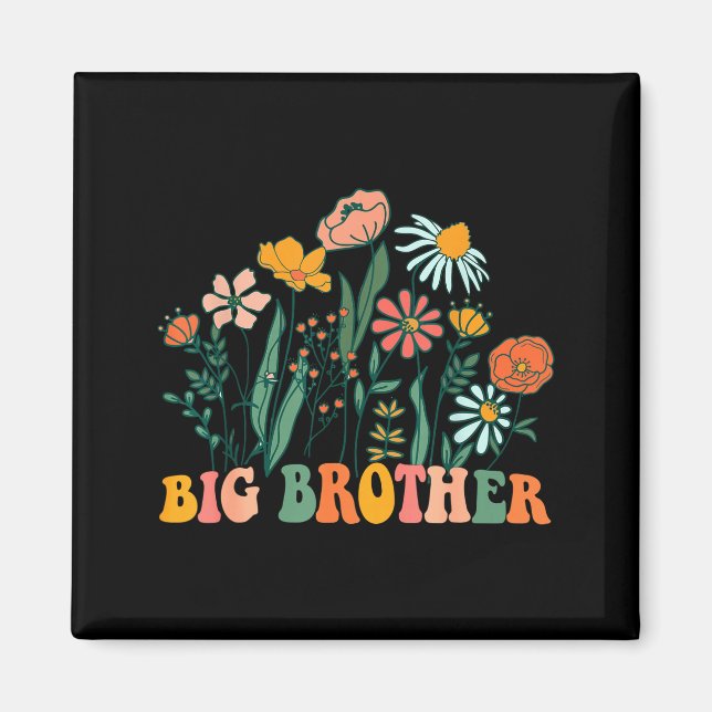 New Big Brother Wildflower First Birthday &amp; Ba Magnet (Vorne)