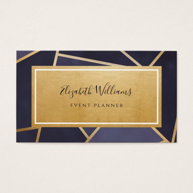 New Blue Gold Event Planer Business Card (Vorderseite)