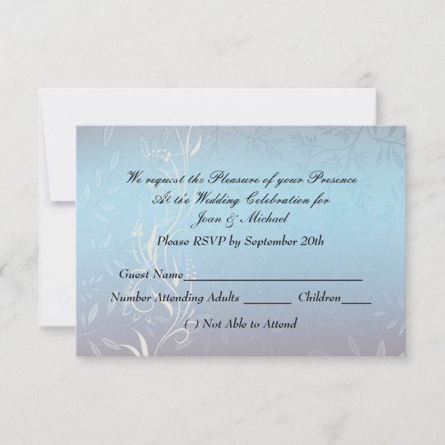 New Blue Wedding RSVP (Vorderseite)