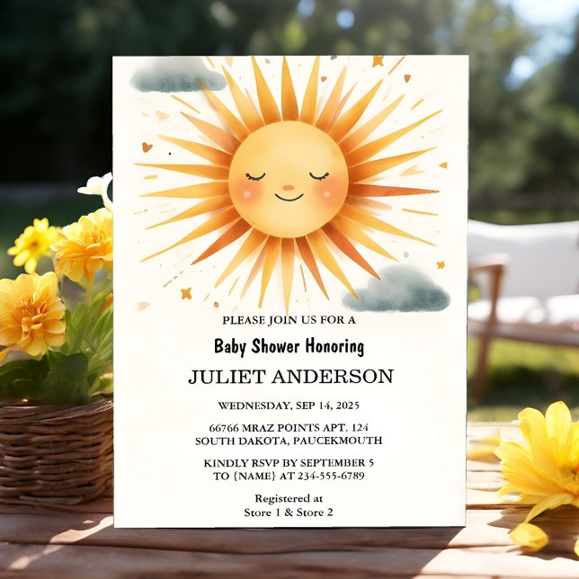 New Boy Pink Einzigartige Sky Cloud Sunshine Baby  Einladung (Von Creator hochgeladen)