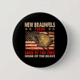New Braunfels Texas USA Flagge 4. Juli Button