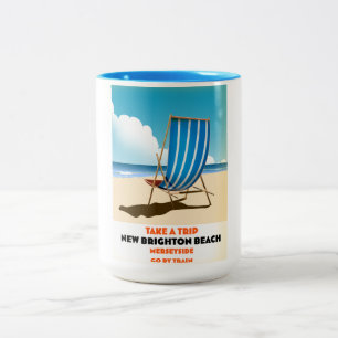 New Brighton Beach Merseyside Zweifarbige Tasse