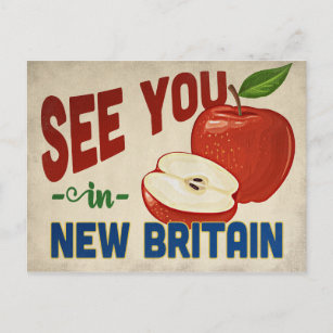 New Britain Connecticut Apple - Vintage Travel Postkarte