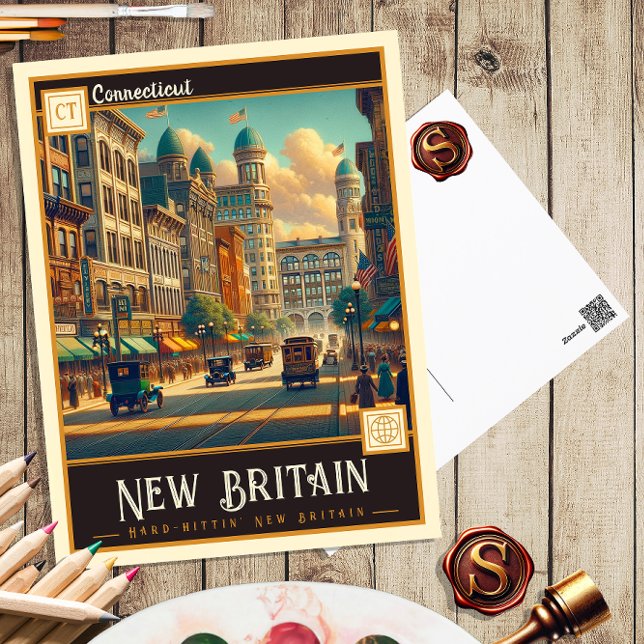 New Britain, Connecticut | Vintage Postkarte (Von Creator hochgeladen)