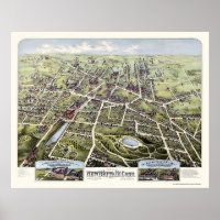 New Britain, CT Panoramic Map - 1875