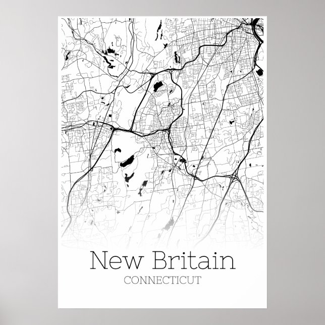 New Britain Map - Connecticut - City Map Poster (Vorne)