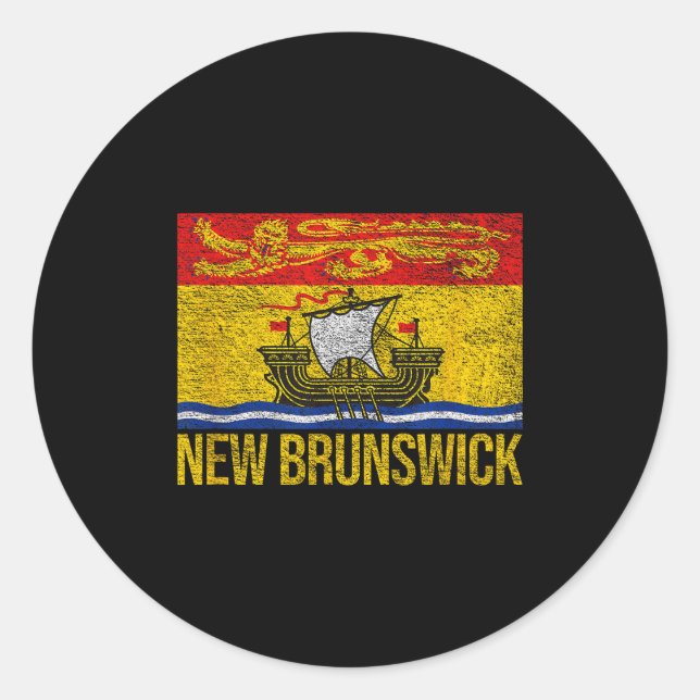 New Brunswick Flag Canada  Runder Aufkleber (Vorderseite)