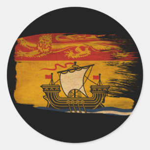 New-Brunswick Flagge Runder Aufkleber