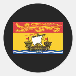 NEW-BRUNSWICK FLAGGE RUNDER AUFKLEBER