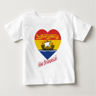 New-Brunswick Flaggen-Herz mit Namen Baby T-shirt